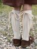 Medias de media caña para niños primavera y otoño niñas estilo coreano lazo princesa medias de pantorrilla para niñas otoño medias para bebé