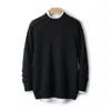 Suéter de Punto Seamless Bai Cai Rong Otoño/Invierno 100% Lana Pura para Hombre, Cuello Medio Alto, Base para Ropa Casual de Negocios