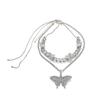 Café billón Europa y Estados Unidos joyería transfronteriza personalidad completo diamante hip-hop mariposa traje collar cadena cubana fotografía callejera accesorios populares