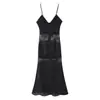 Za Vestido Comercio Exterior Transfronterizo Ropa de Mujer al por Mayor Verano Nuevo Europeo y Americano Encaje Francés Empalme Correa para el Hombro Falda Larga