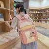 Mochila Versátil de Estilo Fresco para Niña Joven, Bolso Escolar Estético de Alto Valor Japonés para Niñas, Mochila Coreana Estilo Ins con Bloques de Color para Estudiantes de Secundaria
