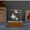 Ornatos Esculpidos em Cubo de Cristal 3D Golfinho Estrela do Mar Água-viva Cubo Artesanato Ornatos Luminária Noturna