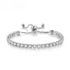Conjunto de Pulseiras Coloridas Europeias e Americanas de Zircônia Flash Cristal Intercolor Pulseira Dourada Branca Pulseira Tennis Feminina Pulseira
