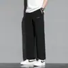Pantalones Rectos de Seda de Hielo para Hombre, Nuevo Estilo de Verano, Corte Holgado, Talla Grande, Exportación al por Mayor, Pantalones Largos Casuales, Pantalones Holgados