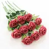 Flor Artificial Rosa de Haste Única Mesa de Hotel Decoração de Casa Flor Falsa Flor de Seda Artificial Fábrica Venda Direta