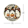 Amazon Mais Vendido Halloween Caveira Fantasma Teia de Aranha Placa de Porta de Madeira Pingente de Decoração de Casa de Madeira Impressão