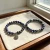 Pulsera turquesa directa de fábrica pulsera con colgante de árbol de la vida suministro transfronterizo pulsera de turquesa blanca de 8 mm juego de dos piezas