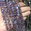 Nuevas cuentas sueltas de cristal cuadradas tridimensionales naturales de 6 mm, diversas cuentas de vidrio, pulseras, collares, accesorios de joyería, venta al por mayor