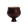 Taza de Té de Alto Pie Estilo Japonés de las Dinastías Tang y Song, Juego de Té Kung Fu, Taza de Té para el Hogar, Estilo Wabi-Sabi, Cerámica Rústica, Taza de Té Individual de Arcilla Estilo Antiguo