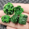 Jadeíte Imitação Flor de Peônia Verde Seca Jade Imitação Contas Soltas Esmeralda Dragão de Ferro Contas Brutas de Dragão Flor Contas Redondas Acessórios Contas