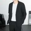 Trajes de Negocio de Color Sólido de Primavera y Otoño Transfronterizos para Hombre 2024 Nuevas Sudaderas Casuales Holgadas Moda Chaquetas Modernas para Hombre