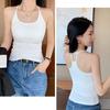 Camisola picante con cuello halter y almohadillas en el pecho, nuevo estilo de verano, copa fija, se puede usar por dentro o por fuera, top largo con hermosa espalda descubierta