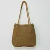Bolso de Paja Tejida de Nuevo Estilo con un Hombro, Gran Capacidad, Bolso de Mano Casual Simple para Mujer, Bolso Tejido para Vacaciones en la Costa y Uso en la Playa