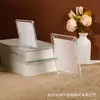 Creativo Dibujo Animado Acrílico Transparente Mini Imán para Refrigerador Marco de Fotos Rectangular Largo Pequeño Marco de Fotos Sin Necesidad de Taladrar