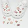Zapatos con Agujeros DIY Charms para Zapatos Estrella Rosa Lazo Nueva Hebilla de Zapato Estrella de Pedrería Accesorios Decoraciones de Moda