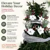 Cortes de flor de Pascua navideña transfronterizos de Amazon en blanco y rojo, flores navideñas artificiales, accesorios de decoración para árbol de Navidad