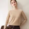 Suéter de cachemira suave con cuello en V, versátil para el día a día, para mujer, otoño e invierno, sin costuras, prenda de una sola pieza, lana, suéter de punto grueso, capa base