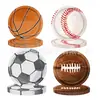 Decoración de Fiesta de Cumpleaños con Globos de Acuarela Suministros Balón de Fútbol Rugby Béisbol Plato de Papel Vaso de Papel Arreglo de Vajilla