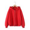 Sudadera casual de estilo con capucha y cremallera doble, holgada y de manga larga para mujer + Pantalones de pierna recta Traje deportivo casual para mujer, Estilo otoño e invierno