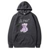 Moda Europeia e Americana novo suéter com capuz de urso street lil Peep com forro de fleece suéter de inverno para casal