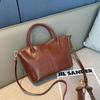Bolso de piel auténtica para mujer, novedad de 2024, bolso de hombro informal de piel de vaca, bolso de mano de gran capacidad.