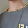 Chuni Hip Hop Moda Marca Personalidade Punk Antiguerra Paz Colar Feminino Aço Titânio Corrente Grossa Pontos Corrente Cubana Colar Masculino