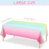 Mantel Arcoíris Amazon Transfronterizo Pastel Desechable de Plástico Rectangular Suministros para Fiesta de Baby Shower, Boda, Fiesta de Princesas