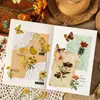 Adesivos florais românticos em estilo vintage para scrapbooking, decoração DIY e arte em colagem, apresentando uma variedade de flores e plantas