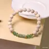 Madera de alcanfor 8mm DIY círculo único texto juego pulsera alrededor del dedo suave con accesorios de jade Dongling cuentas de rosario cuentas de Buda hilo de madera