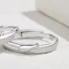 Anillo de Pareja Gato y Pez Nuevo Diseño de Nicho Simple Dibujos Animados Anillo de Pareja Lindo Corazón Femenino Anillo Abierto