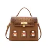 Bolsa feminina estilo luxo, novo modelo outono 2026, bolsa pequena tipo casa color block, bolsa de ombro e transversal moderna e única