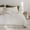 Juego de cama de cuatro piezas con diseño de gofre de clase A, de algodón 60 de calidad para bebés, color sólido, funda de edredón de algodón puro, ropa de cama ligera de lujo de alta calidad