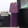 Nuevo traje de moda otoñal estilo chino para madres 2026, atuendo elegante y con estilo de manga larga para mujeres de mediana edad y mayores