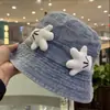 Bonito Sombrero de Pescador con Cara Cubierta por la Mano de Mickey Mouse para Mujer, Nuevo Sombrero de Cubo para Viajes al Aire Libre de Otoño, Sombrero de Sol Versátil con Protección Solar