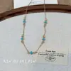 Collar Sencillo de Flor Azul, Moda de Lujo Ligero, Diseño de Nicho, Sensación de Alta Gama, Elegante Cadena para Clavícula, Exquisita Cadena Versátil para el Cuello