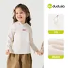 Camada de Base Térmica com Capuz Infantil Dudu para Outono, Camiseta Quente de Manga Longa para Meninos, Roupa de Outono para Meninas, Roupa Infantil