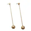 Aretes de Metal con Tachuela de Doble Perla y Pasador Largo Personalizados Cruzados Aleación de Hierro Geométricos Dorados para Mujer Pendiente de Comercio Exterior Pendiente de Personalidad para Mujer