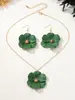 Moda Transfronteriza Europea y Americana Más Vendido Tendencia Retro Lacado Multicolor Estilo Bosque Floral Conjunto de Pendientes y Collar de Flores para Niña