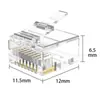 Cable de Red Plano RJ45 Conector de Cristal Especial Categoría 5E 8P8C Cuerpo Corto Conector de Cristal Apertura de una Pieza 1.0