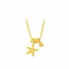 Joyería de Aleación de Cobre con Efecto Chispeante de Hielo Triturado, Collar con Colgante de Estrella de Mar Pequeña para Mujer, Cadena de Suéter Vintage, Accesorio de Nicho