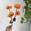 Decoración Cruzada de Flores de Amapola Artificiales de Colores Otoñales de 4 Cabezas para Bodas y Celebraciones, Flores de Amapola Artificiales al Por Mayor