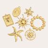 Colgante DIY europeo y americano de acero titanio sol para mujer amor joyería de acero inoxidable collar de concha de estrella de mar colgante de aretes