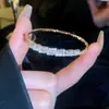 Pulseira Geométrica de Amor Zircônia Eletrogalvanizada a Ouro Real Ninho Doce Versátil Pulseira Elegante Luz Luxo Joias de Alta Qualidade para Mulheres