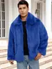 F0641 Chaqueta corta de piel sintética para hombre, estilo europeo y americano, con cuello de solapa, abrigo cálido