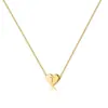 Colar de Amor Quente Transfronteiriço 26 Letras Cobre Eletrodepositado 14K Coração de Pêssego Corrente para Clavícula Coração Letra Inicial Colar para Casal