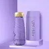 Paraguas de Bolsillo tipo Cápsula para Mujer, Recubrimiento Negro Engrosado, Protección Solar, Paraguas Sombrilla, Paraguas Plegable, Doble Uso para Sol y Lluvia, Sombrilla Solar Personalizada al por Mayor