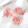 Flores Artificiais K com Bordas Queimadas, Materiais Artesanais DIY, Acessórios de Cabelo, Combinação para Hanfu, Flores Artificiais para Decoração de Casa