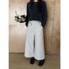 Pantalones Acampanados Cortos de Lana Icciicc para Mujer, Pantalones Casuales Sencillos y Elegantes que Adelgazan, Modelo 1109
