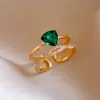 Anillo Abierto Geométrico Redondo de Circonita Estilo Medieval Retro Nicho Anillo de Alta Gama Temperamento Lujo Ligero Joyería de Mano Venta al por Mayor