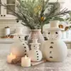 Transfronteiriço Novo Boneco de Neve de Resina Colorido Retro de Natal Decoração de Natal Display de Mesa Enfeites de Boneco de Neve de Natal Atacado